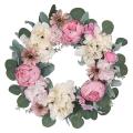 Peony Flower Decorative Artificial Flower Wreath, Faux Floral Wreath