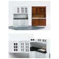 1/12 Dollhouse Kitchen Dining Room Kitchen Cabinets with Sink Brown