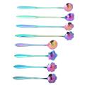 16pcs Flower Spoon Set,2 Different Size Colorful Stainless Steel
