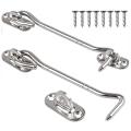 2 Pcs Cabin Hook (6 Inch) with Screws - for Shutter Shed Window