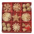 1set Christmas Straw Pendant Christmas Tree Ornaments B