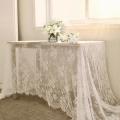 White Lace Rectangular Tablecloth, Embroidery Rustic Dining Table