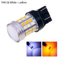 10pcs Led Bulb Dual Color Light T20 7443 W21/5w Turn Signal Lamp