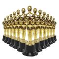 24 Pack Plastic Gold Star Award Trophies Statuette for Game Prize