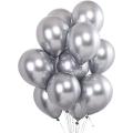 Silver Metallic Chrome Latex Balloons, 100 Pack 12 Inch Round