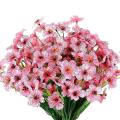 Artificial Flowers for Outdoors, 12 Bundles Fake Flowers, Pink