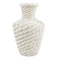 Imitation Rattan Plastic Vases for Home Decor Ornaments(white)