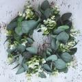 2x Faux Boxwood Wreath 12.9inch Artificial Green Leaves Wreath