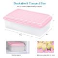 Ice Cube Tray with Lid and Storage Bin, 55 Ice Tray, Scoop Pink