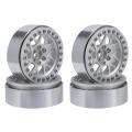4pcs Metal Beadlock 2.2 Wheel Hub Wheel Rims for 1/10 Rc Car,silver