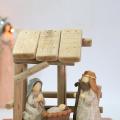 Manger Character with Wooden House Christian Nativity Ornaments
