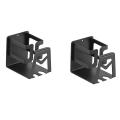 2pcs Toothbrush Holder Cup Holder Shelf Wall Mounted Stand (black)