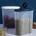 Plastic Kitchen Cereal Dispenser Dry Food Rice Storage Bottle-blue