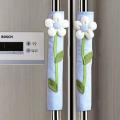 2x Flower Polka Dot Door/refrigerator Handle Cover Gloves Blue