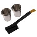 58mm Stainless Steel Dosing Cup Set,with Coffee Cleaning Brush,silver