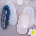2pcs Resin Tray Mold, Feather Jewelry Soap Dish Casting Molds for Diy
