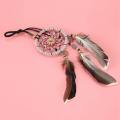 Mini Dream Catcher for Car Beaded Natural Feathers and Handmade