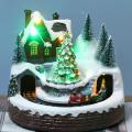 Santa Claus Glowing Music Ornaments Christmas Tree Revolving A
