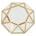 Nordic Style Brass + Glass Storage Box Organizer(octagonal Disk)