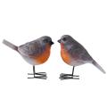 2pcs/set Resin Robin Birds Redbreast Mockingbird Home Decor