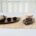 Wooden Leaf Tray for Tea Set for Hotel Black Walnut Leaves Plate -a