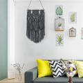 Macrame Boho Wall Hanging Decor, Woven Tapestry Bohemian with Feather