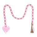 Valentine's Day Wooden Bead Garlands with Tassel for Home Decor, B