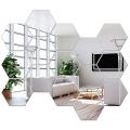 Acrylic Hexagonal Mirror Wall Sticker,for Bedroom & Living Room Decor