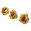 Artificial Flowers Silk Rose Flower Heads,50pcs for Hat (gold)
