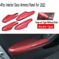 4pcs Carbon Red Car Door Armrest Panel Frame for Honda Civic 2022