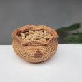 Hand-woven Storage Basket Rattan Storage Tray Food Picnic Basket