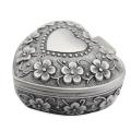 Classic Vintage Antique Heart Shaped Jewelry Box Ring Gift,silver