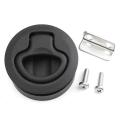 4pcs Round Black Flush Pull Latch for Rv Boat Marine Deck Hatch Door