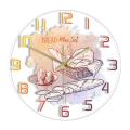 Transparent Wall Clock French Bread Theme Color Mute Acrylic Clock