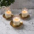 4 Pcs Gold Iron Plate Candle Holder, Decorative Pillar Candle Plate