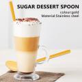 4pcs/set Shape Coffee Spoon Stainless Steel Dessert Spoon(gold)