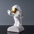 2pcs Resin Astronaut Bookend Tabletop Book Decoration(silver)