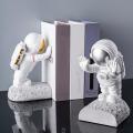 2pcs Resin Astronaut Bookend Tabletop Book Decoration(silver)