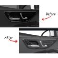 For Mercedes Benz C Class Carbon Fiber Car Inner Handle Bowl Cover
