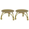 Candlestick Iron Candle Holders Retro Round Table Golden 2pcs