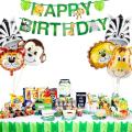 36pcs Jungle Animals Balloons Set Foil Birthday Party Decoration