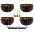 1set Natural Coconut Shell Bowl Spoon Set Creative Coconut Bowls