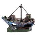 Fish Tank Cave Decoration Aquarium Ornament Wreck Sailing Boat