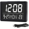 Digital Alarm Clock Led Time Display,alarm Clocks,for Bedroom Black
