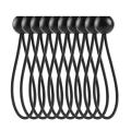 50 Pcs Bungee Cord with Balls Elastic Ties Bungee Toggles Ties(black)