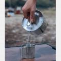 1000ml Stainless Steel Pot Water Mug Cup with Lid and Foldable Handle