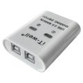 It-well Usb 2 In 1 Out Printer , 2-port Manual Kvm Converter White