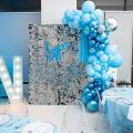 Blue Silver Metal Balloons Garland Arch Birthday Baby Shower Decor