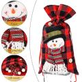 3 Pcs Christmas Candy Bags Apple Bags Santa Claus Snowman Elk