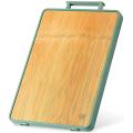Bamboo Cutting Board with Handle, Rubber Cutting Board for Meat